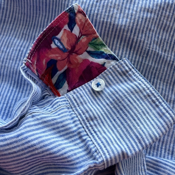 Tommy Bahama Pequeno Stripe Stretch-Linen Shirt XS - Picture 5 of 8